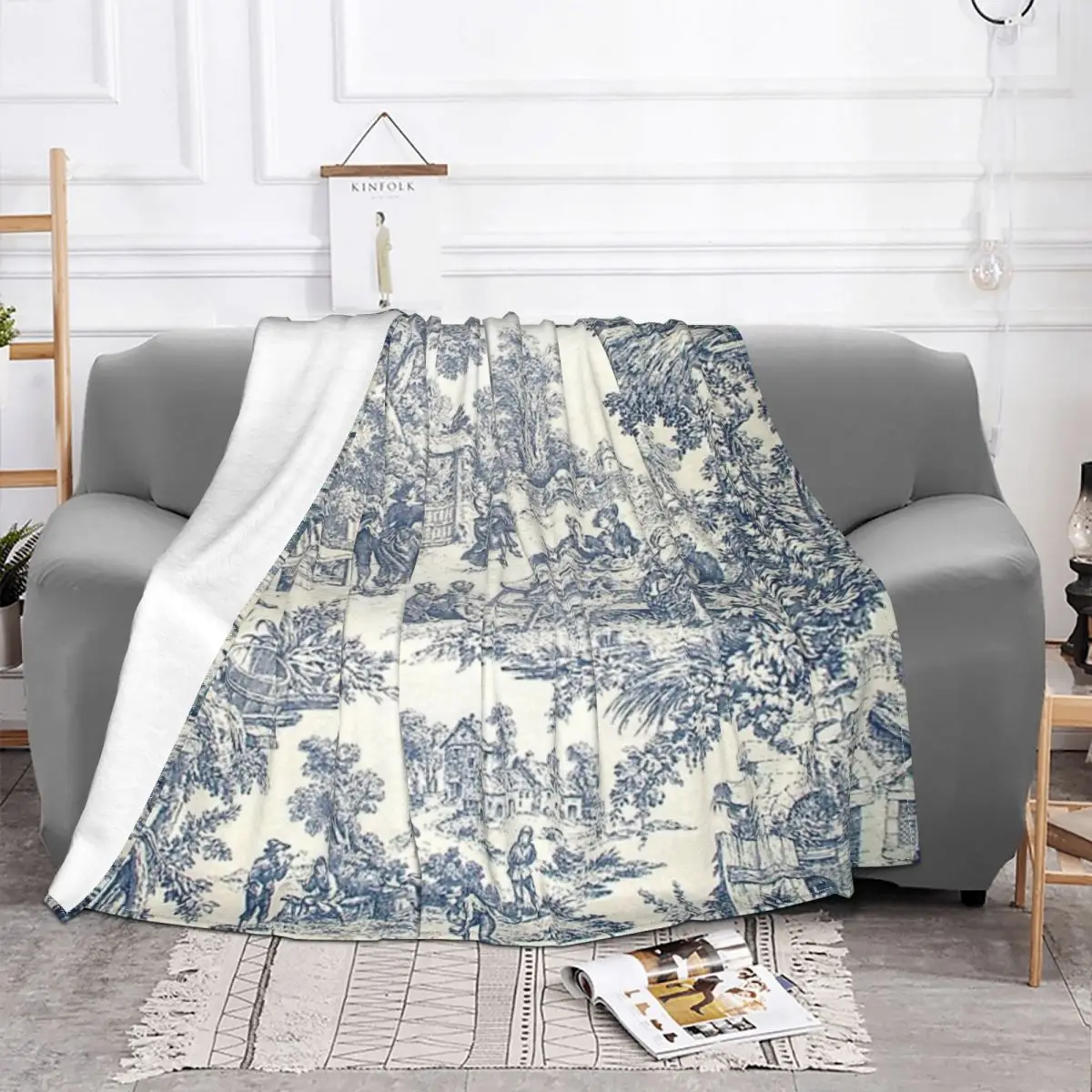 Toile De Jouy Number 2 Blanket Bedspread Bed Plaid Sofa Bed Bed Covers Fleece Blanket Plaids And Covers