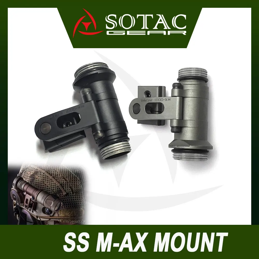 SOTAC Tactical SS M-AX Helmet Mount for SF M300 M600 Scout Light Flashlight KIJI K1 IR Illuminator fits OPS-CORE Helmet Rail