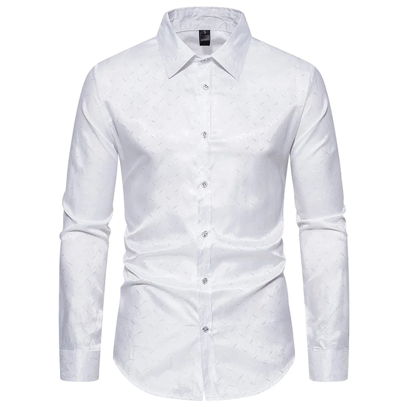 New Men\'s Dress Shirts Long Sleeve Regualr Fit Casual Button Down Shirts Wrinkle-Free Casual Collar Shirt