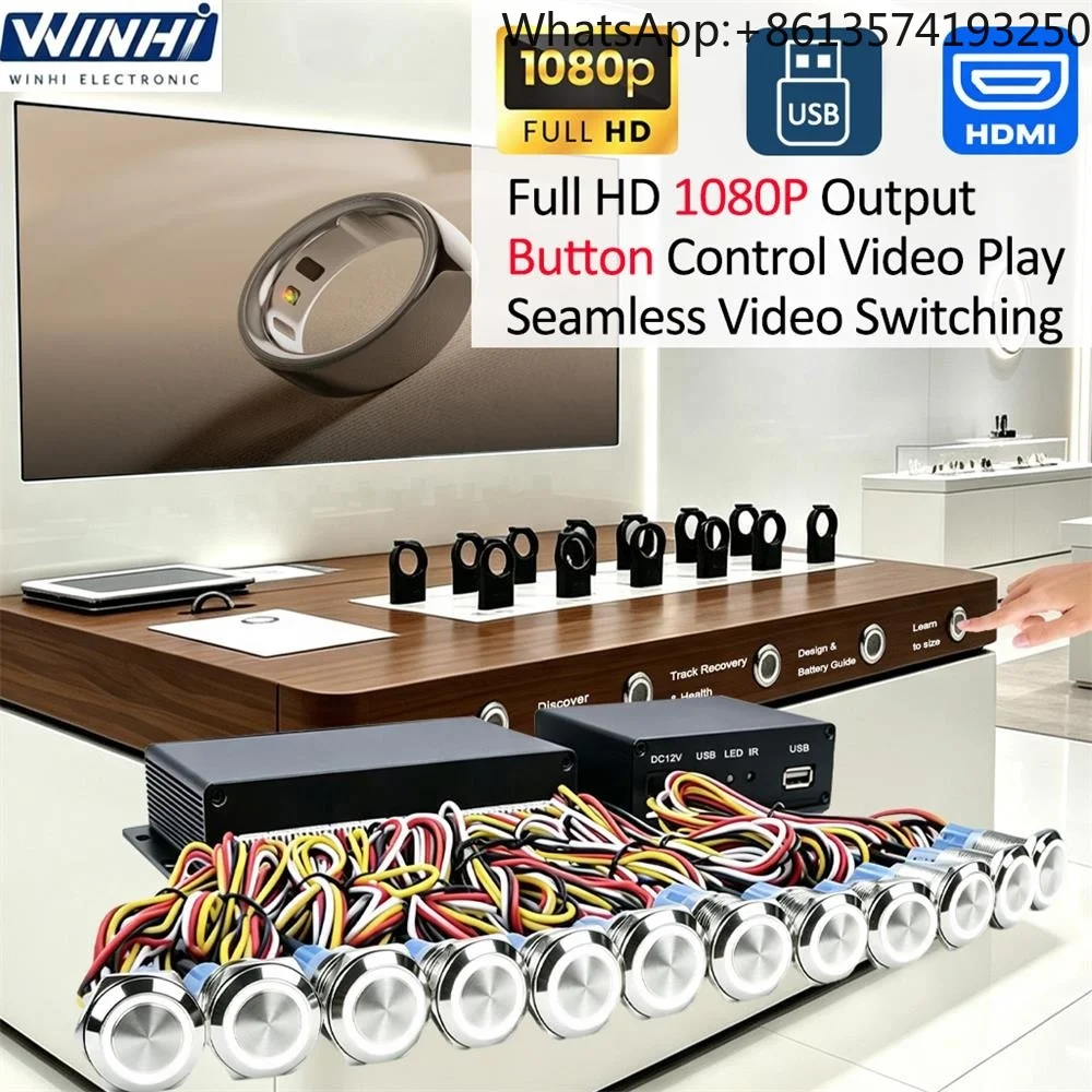 MPC1920-12L 8G Media Player Box Mall Digital Signage 1080p Button Control Video Player for LCD Advertising Screen Use