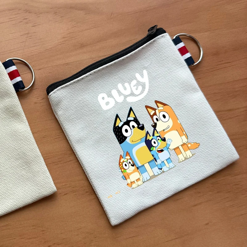 

Blueys Wallet Large Capacity Portable Canvas Bag Cartoon Anime Pattern Card Large Money Coin Wallet Children's Birthday Gift