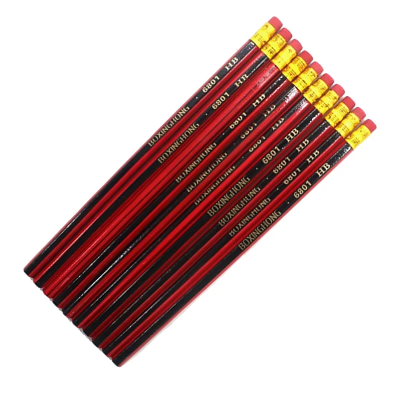 New-100 Pz Matita per schizzi Matite di piombo in legno Matita HB con gomma Bambini Disegno Matita Scuola di cancelleria per scrittura