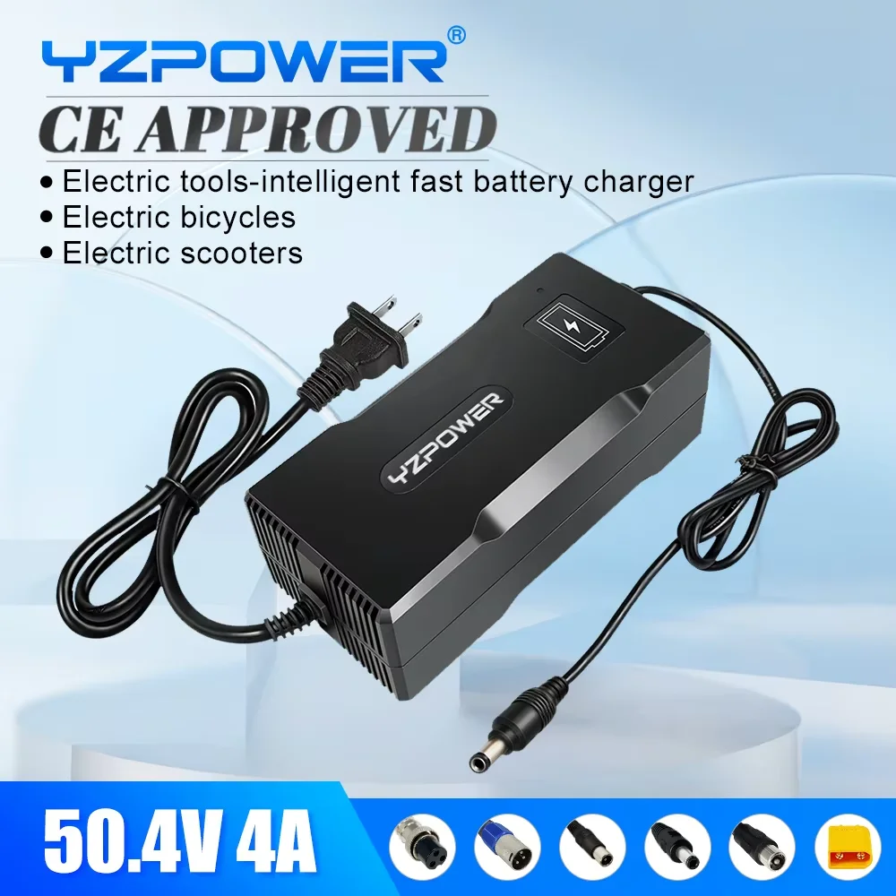 

YZPOWER 50.4V 4A lithium battery charger 12S intelligent fast charging 44.4V lithium battery pack electric equipment universal