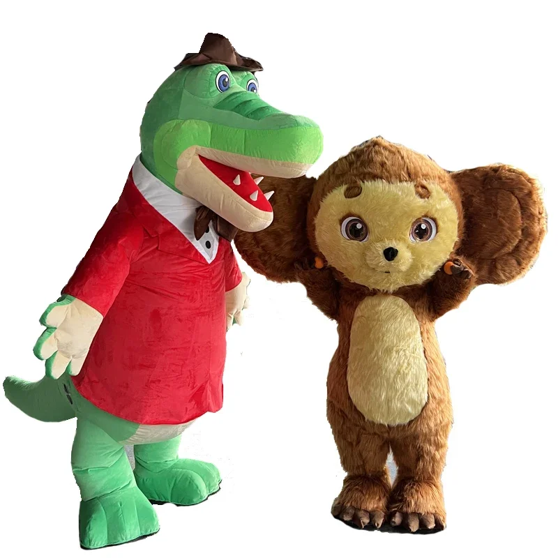 SAYGO Inflatable Cheburashka Crocodile Costume Big-eared Monkey Costume Mascot for Adult Cosplay Cute Furry suit kid Party Dress