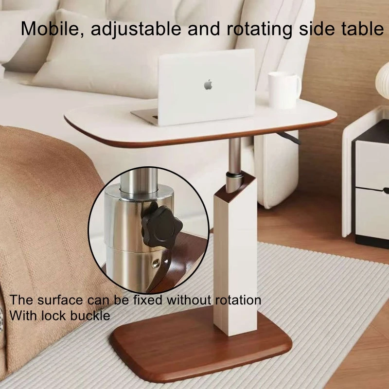 Adjustable bedside table, movable sofa, coffee table, movable corner table, rotatable living room