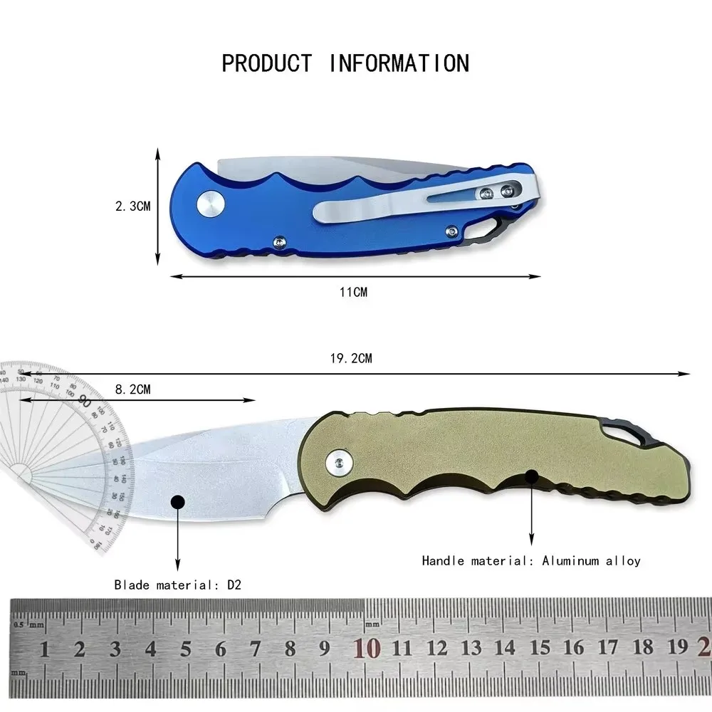 Mini cuchillo plegable de acero D2, herramienta de rescate de emergencia para montañismo, pesca, rebanada de pan, cuchillo afila