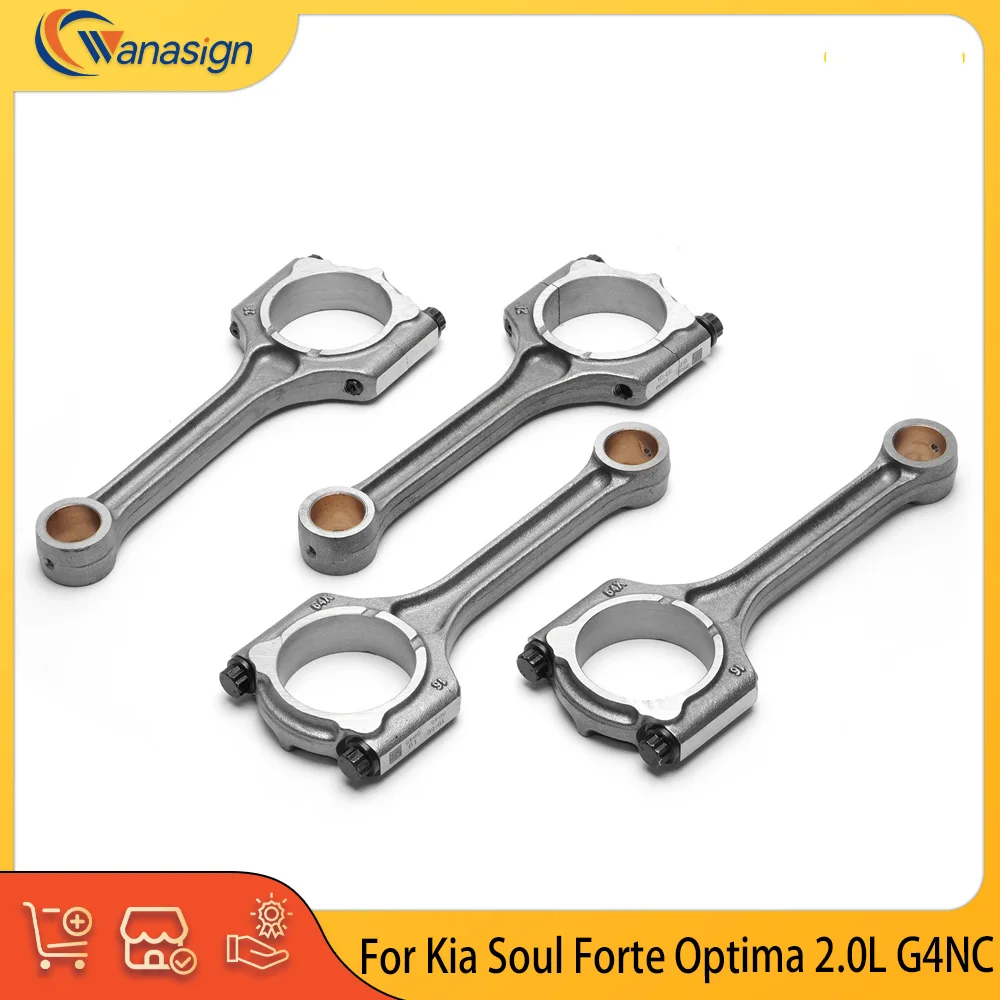 Engine Parts Connecting Rod Set Fit 2.0 L L4 Gas G4NA G4NC For Hyundai Tucson Kia Soul Forte Optima 2.0L