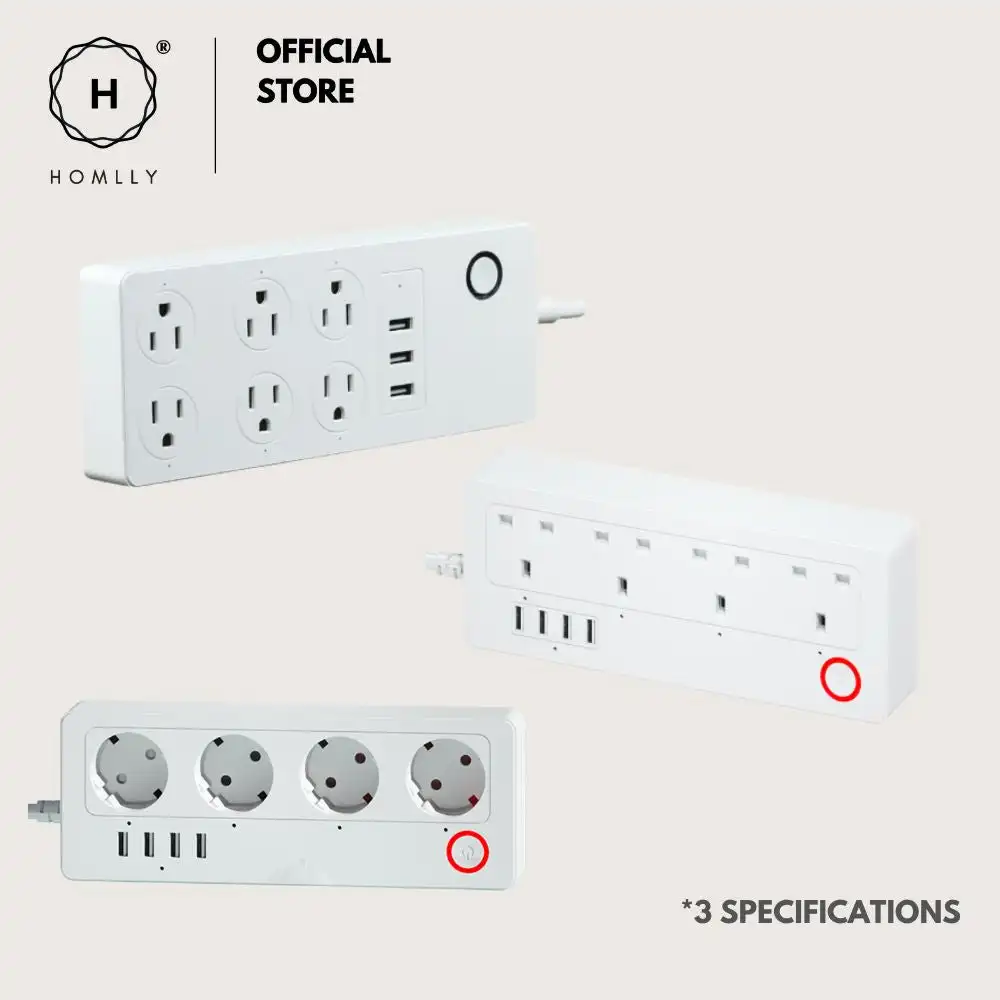 

Homlly Smart WIFI Power Strip 4 AC Outlets 4 USB Ports sonoff