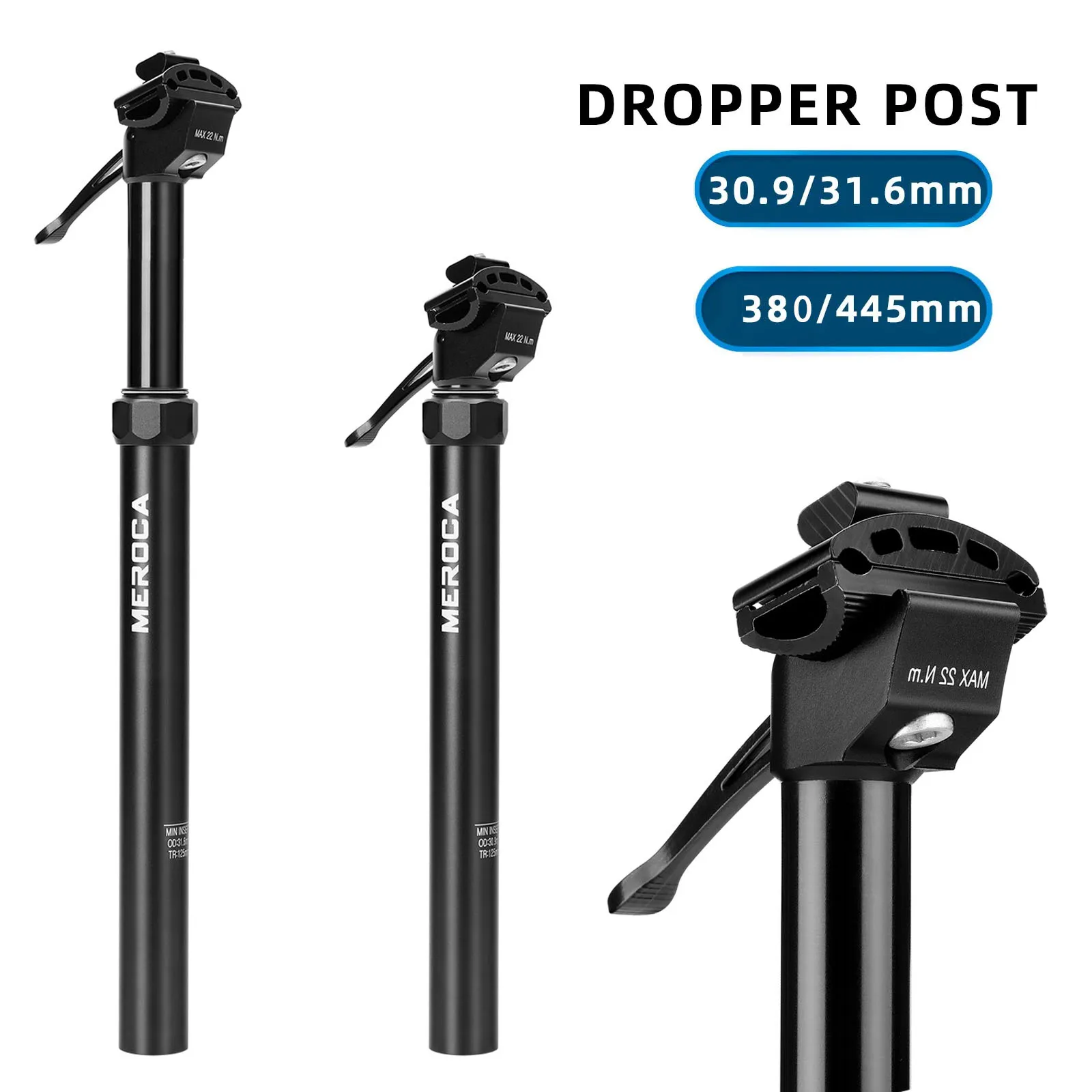 30.9/31.6mm Adjustable Bicycle Dropper Seatpost Manually Hydraulic Telescopic Lever Travel 100/125mm Retractable MTB Cantilever