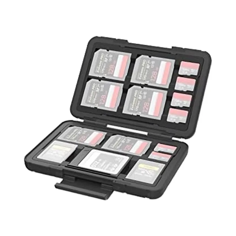 EVA Waterproof 15‑Slot Memory Card Storage Case Holder SD Micro SD CFexpress Type A/B XQD Portable Photography Accessory