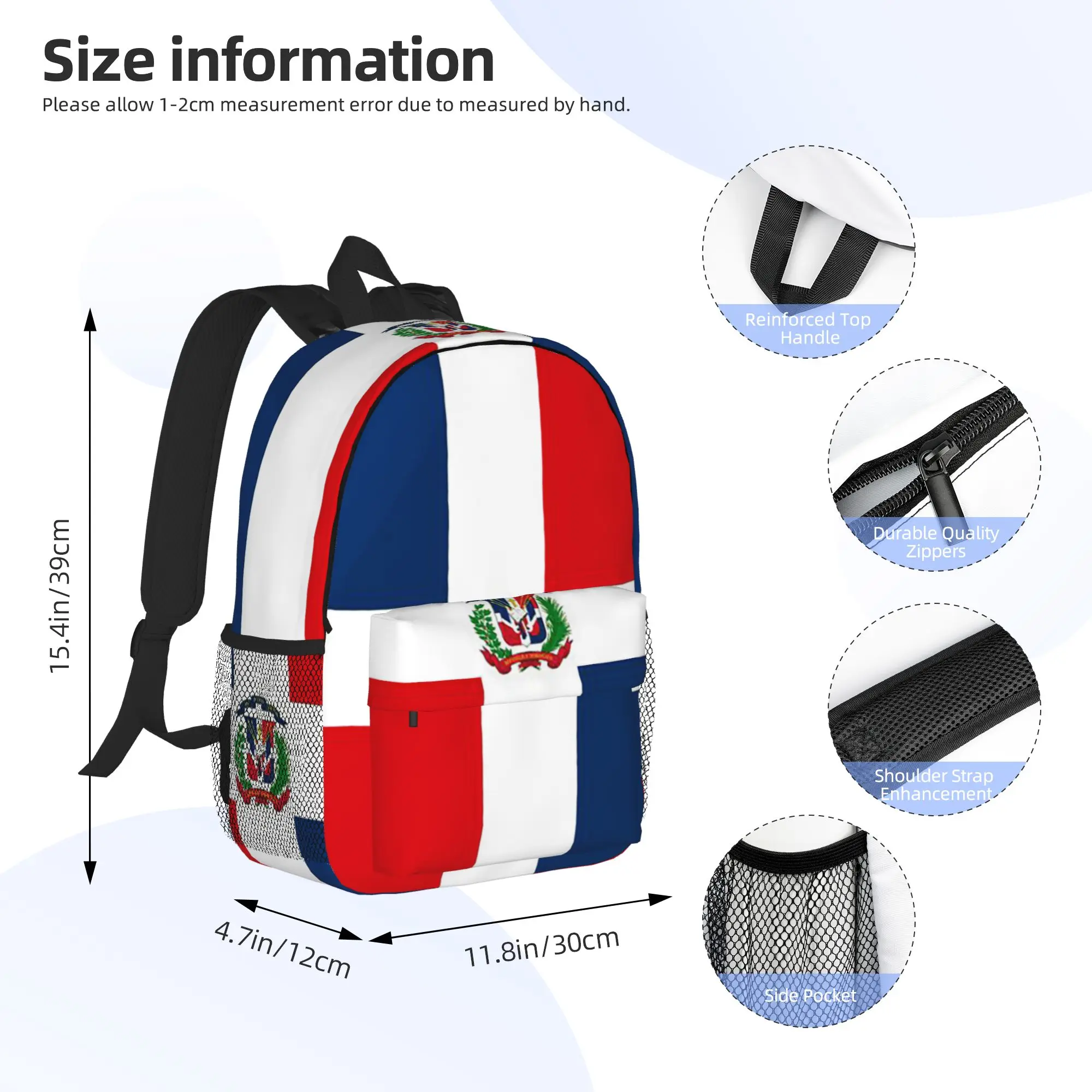 Dominican Republic Flag Backpack Hot Sale Daypack Large Capacity Boys Girls BookBag Shoulder Bags for Men Women School Bag