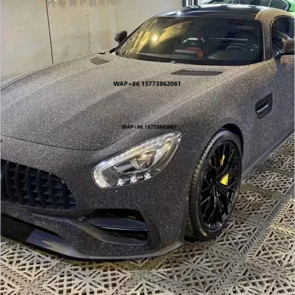 

Матовая виниловая пленка с эффектом алмазного блеска, черная, 1.3*17 м, без пузырьков, для оклейки автомобилей, модная виниловая пленка-стикер для авто