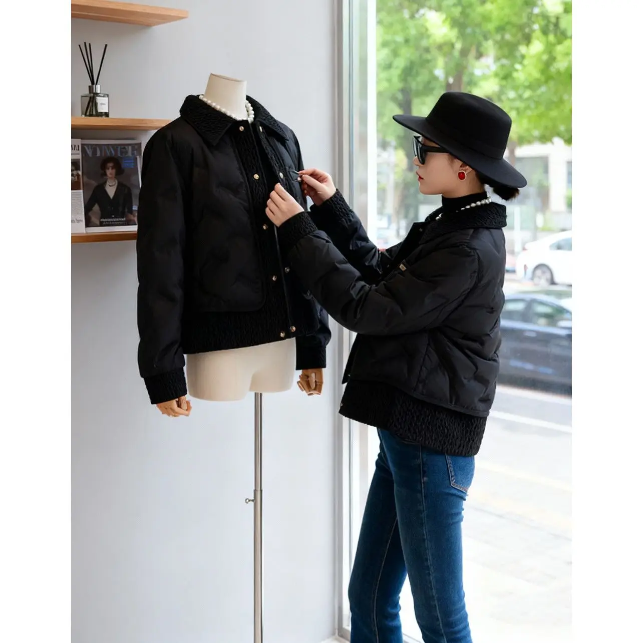 

Winter ort down Cotton Jaet Women's Loose Collar Pred Gusset Thi Warm Coat Small Fraance Sle New 2025