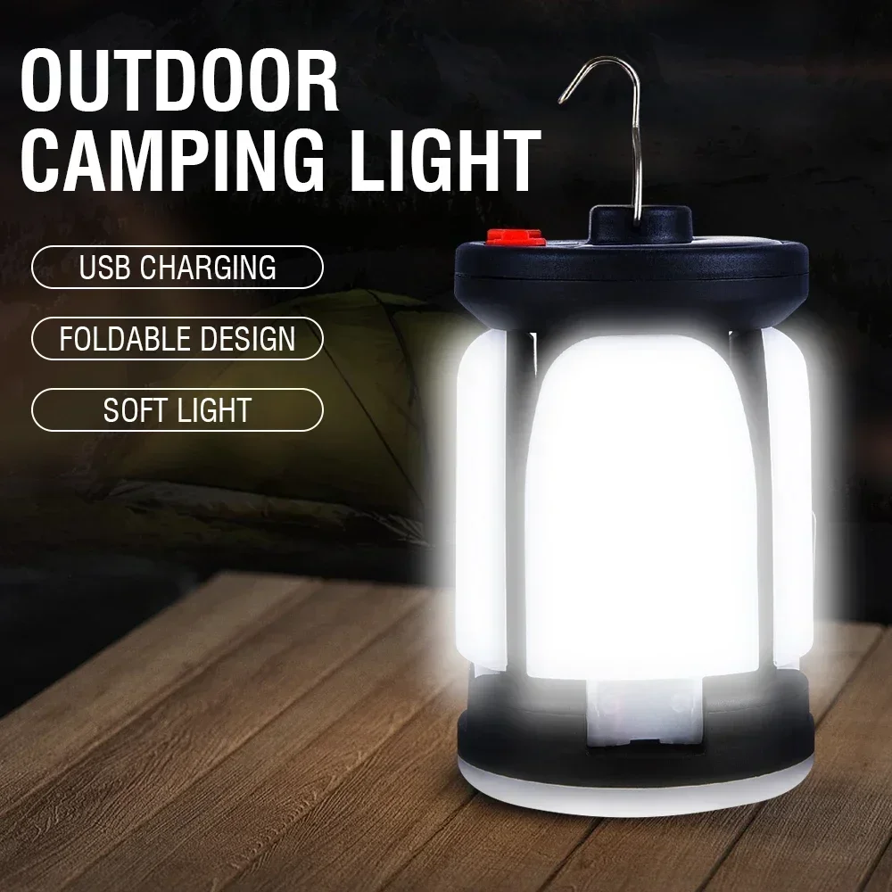 LED Solar Outdoor Camping Light Charging Emergency Lighting Tent Light Ultra Long Endurance Folding Hanging Camping Light