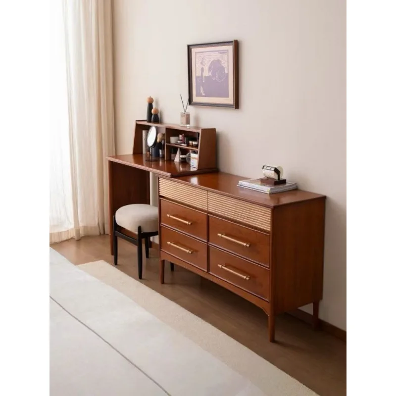 

Solid wood six-chest chest bedroom integrated combination dresser storage chest corner desk