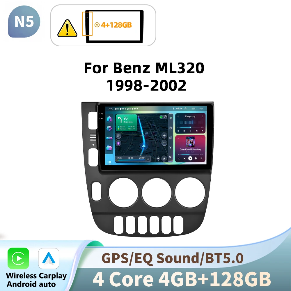 Podoyo Voor Benz ML320 1998-2002 Android Autoradio Multimedia Speler Navigatie GPS Carplay Auto Stereo Intelligente Systemen