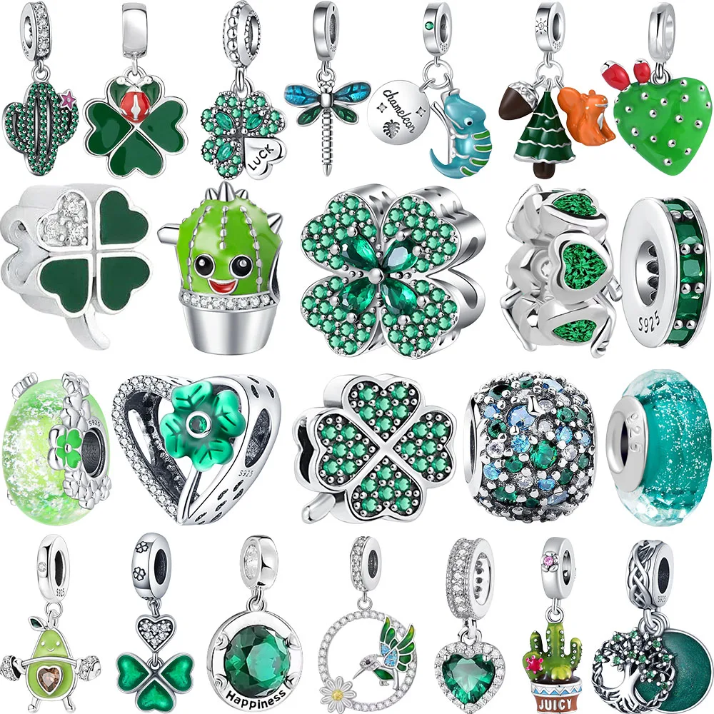 2026 New Hot Selling 925 Silver Green Forest Bead Pendant Su