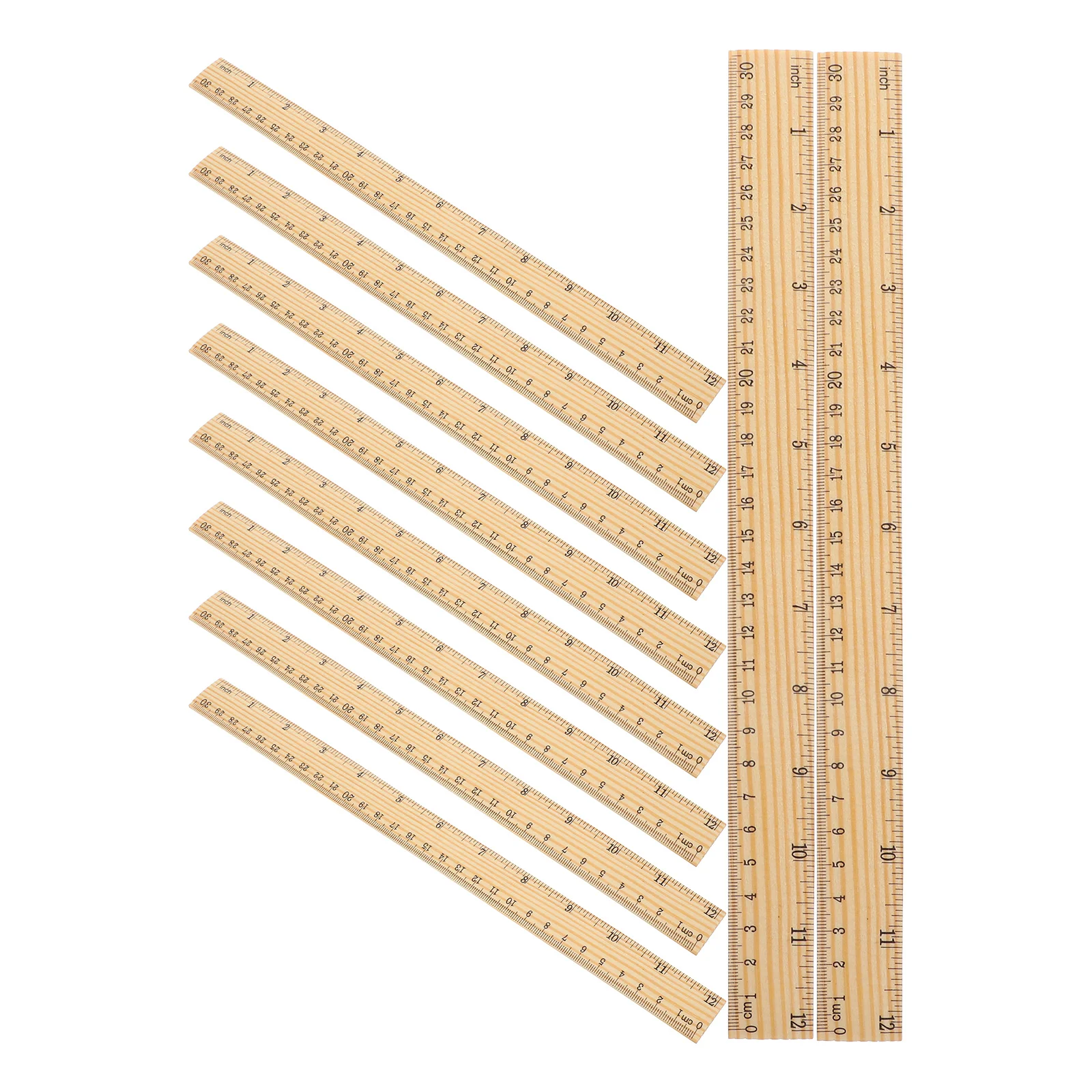 

10 Pcs Wooden Ruler for Woodworking Desk Sewing Multi-angle Measuring Tools Marking Student Carpenters