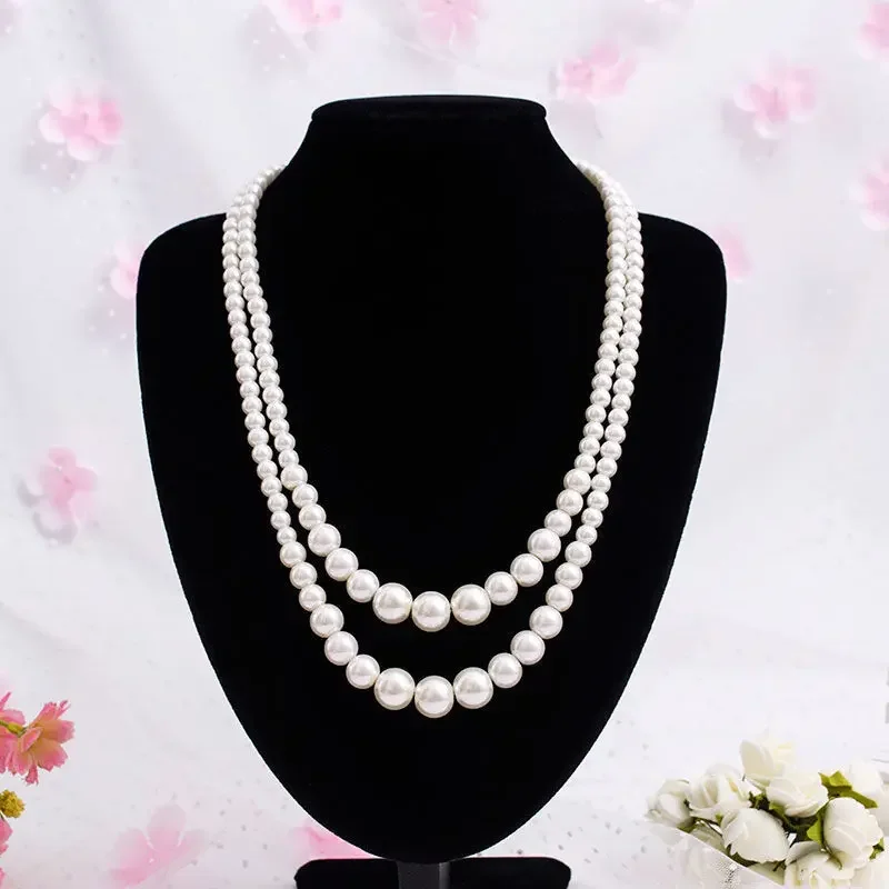 2024 new fashion Pearl cheongsam accessories double-layer elegant women's photo decoration