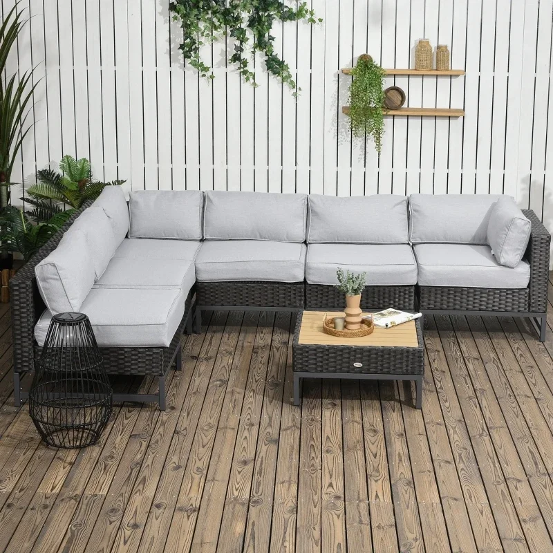 7 Piece Outdoor Patio Furniture Set with 4.75