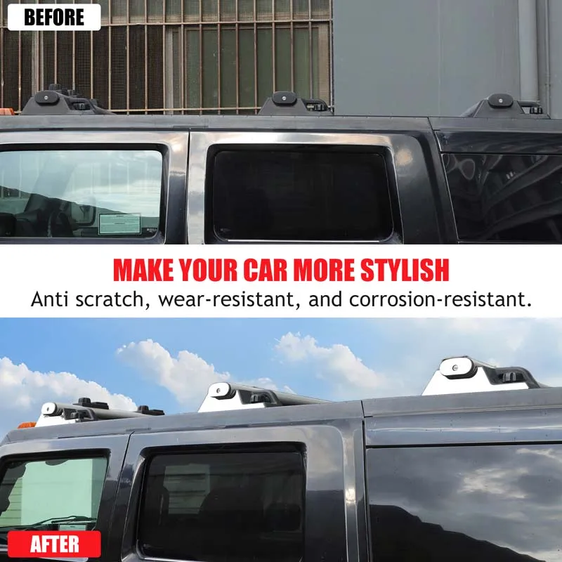 

2003-2009 для Hummer H2, декоративные наклейки на багажник, багажник на крышу, декоративные блестки, автозапчасти, блестящая нержавеющая сталь, 12 шт.