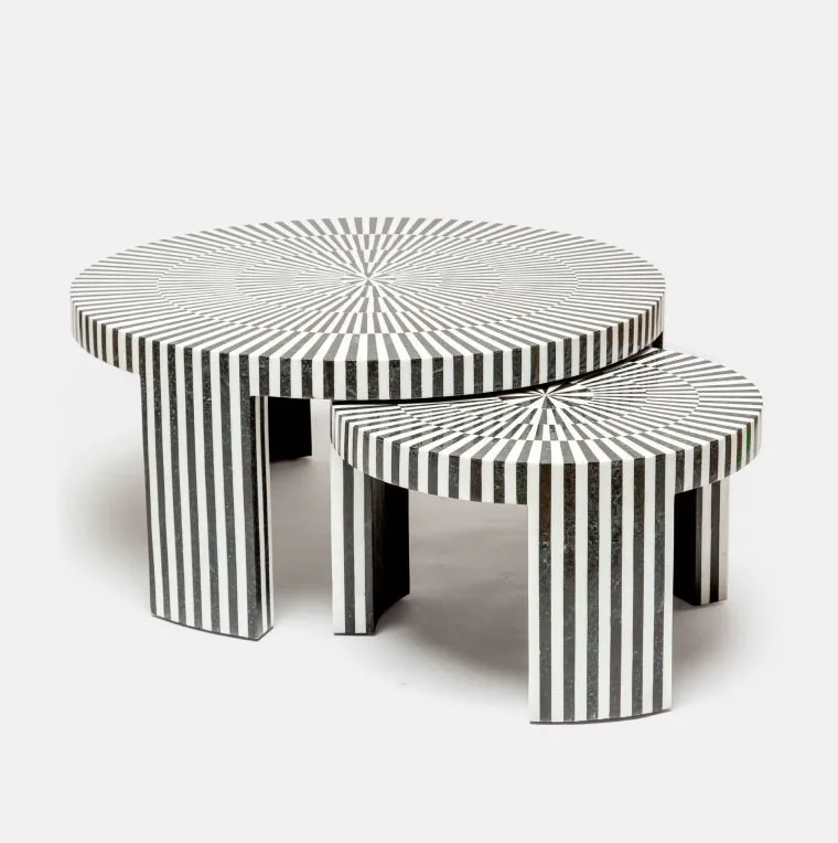#Modern Luxury Mother of Pearl Inlay Coffee Table Set New Design Living Room Furniture Handmade in Vietnam