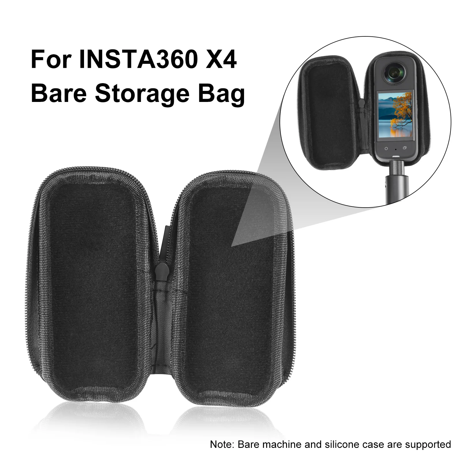 For Insta360 X5 PU Carrying Storage Bag Anti-scratch Portable Storage Case Cover for Insta360 X5 X4 X3 ONE X2 Panoramic Camera