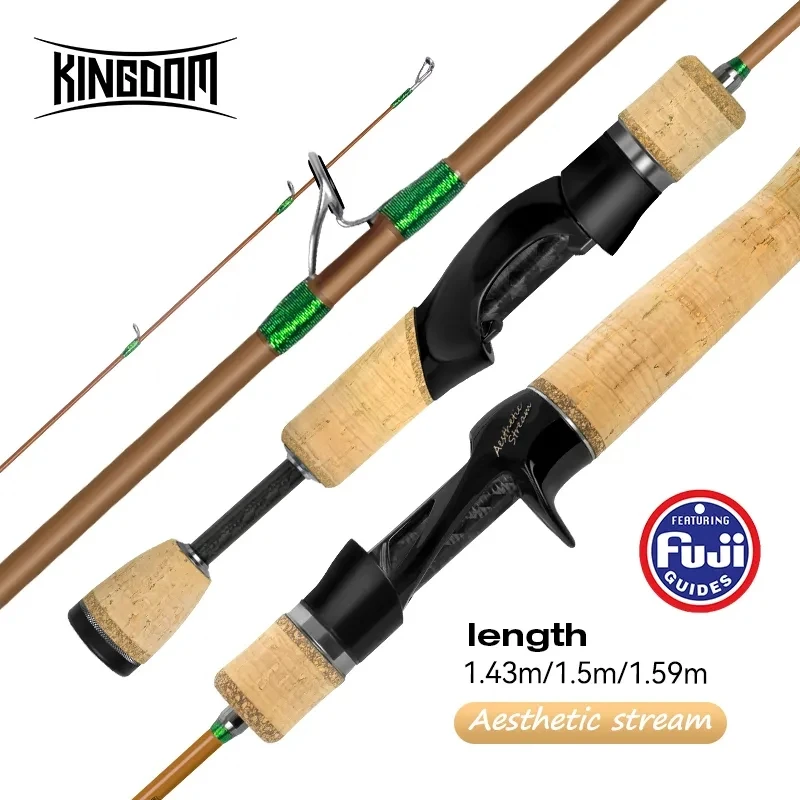 

2023 KINGDOM AESTHETIC STREAM Travel Portable Fishing Rod 1.43m 1.5m 1.59m FUJI Guide Rings 75g UL Spinning Casting Trout Rods