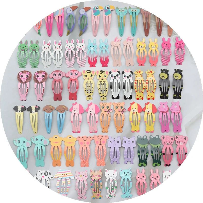 5Cm Mix Solid Color Metal Hairgrip Girls Snap Hair Clips For Children Baby Hair Accessories Women Barrettes Clip Pins