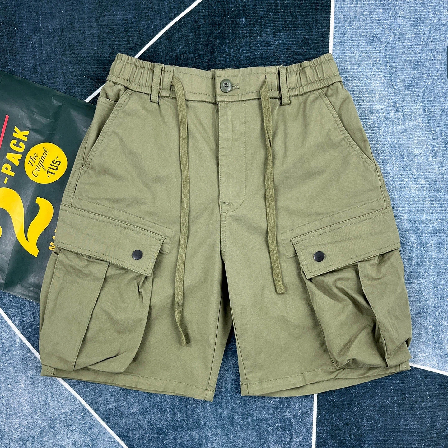 DS811# Summer New American Retro Twill Casual Shorts Men's 198% Cotton Multiple Pockets Washed Youth Sports Knee Length Pants