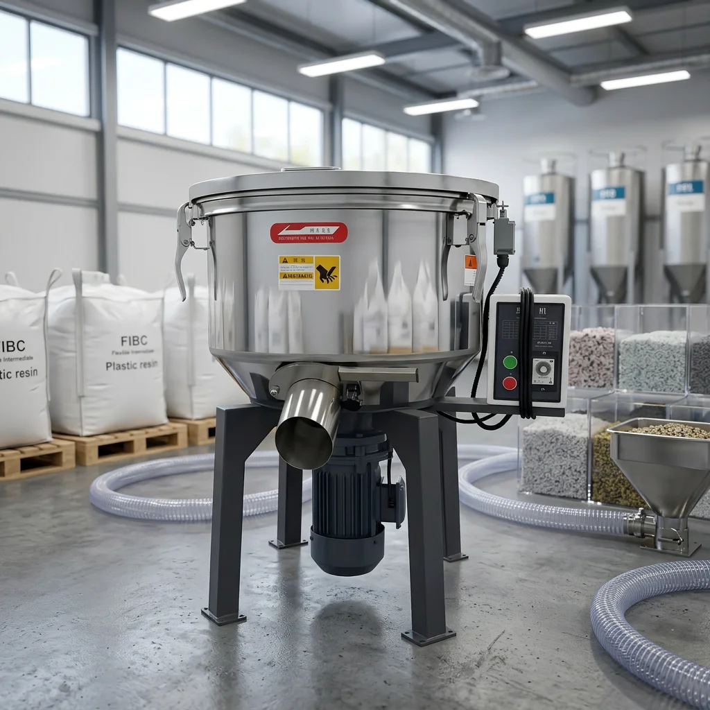 220v 380V 110v  Automatic Metallurgy Pottery PVC Pellets Mixer Vertical Plastic Granules Powder Color Mixer Blender