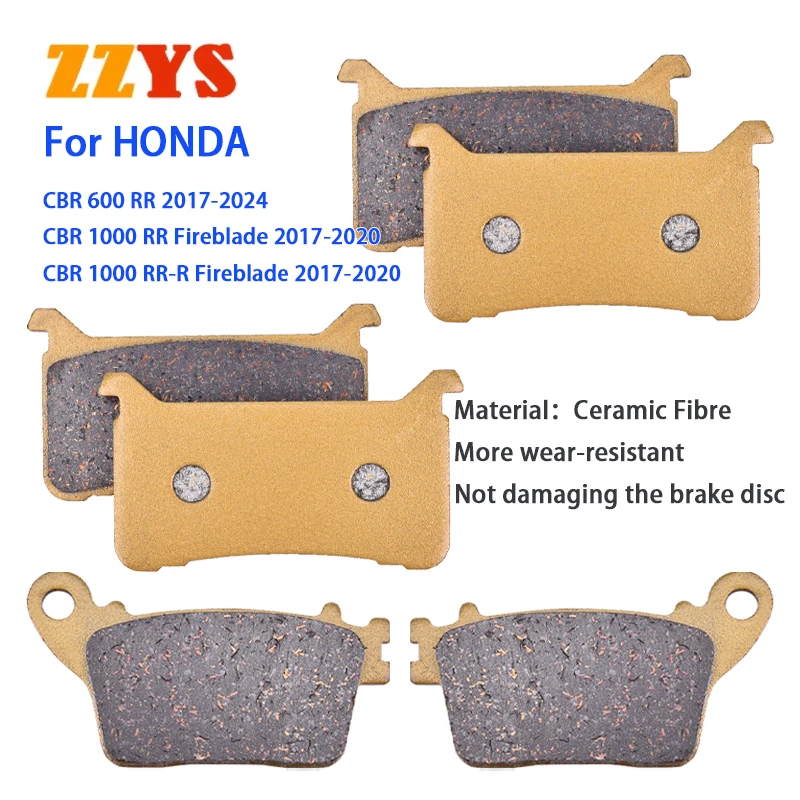 Motorcycle Front Rear Brake Pad For HONDA CBR 600 RR CBR600RR 2017-2024 CBR1000RR CBR 1000 RR RR-R Fireblade 2017 2018 2019 2020
