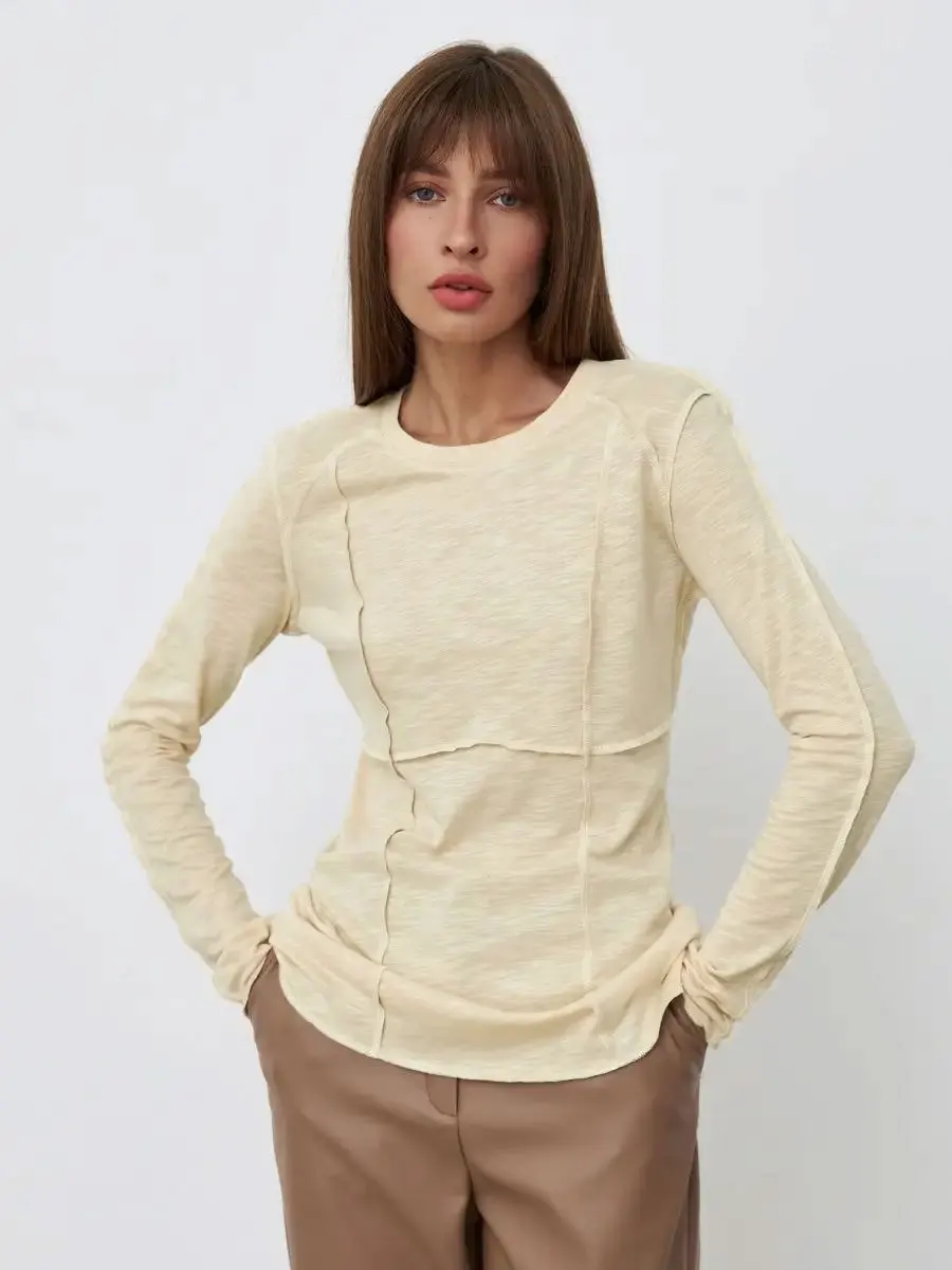 

Wolfeel Splice Slim Fit Long Sleeve Women T-shirt Spring Summer Fashion Chic Half Turtleneck Basic T Shirt Streetwear Tees