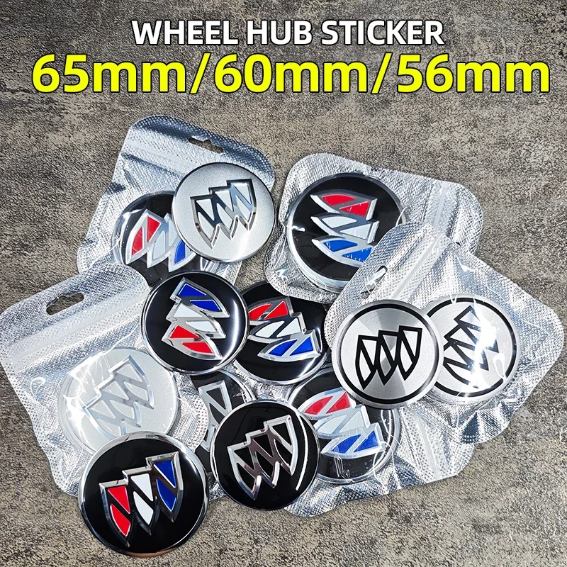 4 unidades de tapas de buje con emblema central para ruedas de coche de 56mm, 60mm, 65mm, para Buick GL8, GL6, Envista, Enclave, Encore, Regal, Verano, Excelle XT