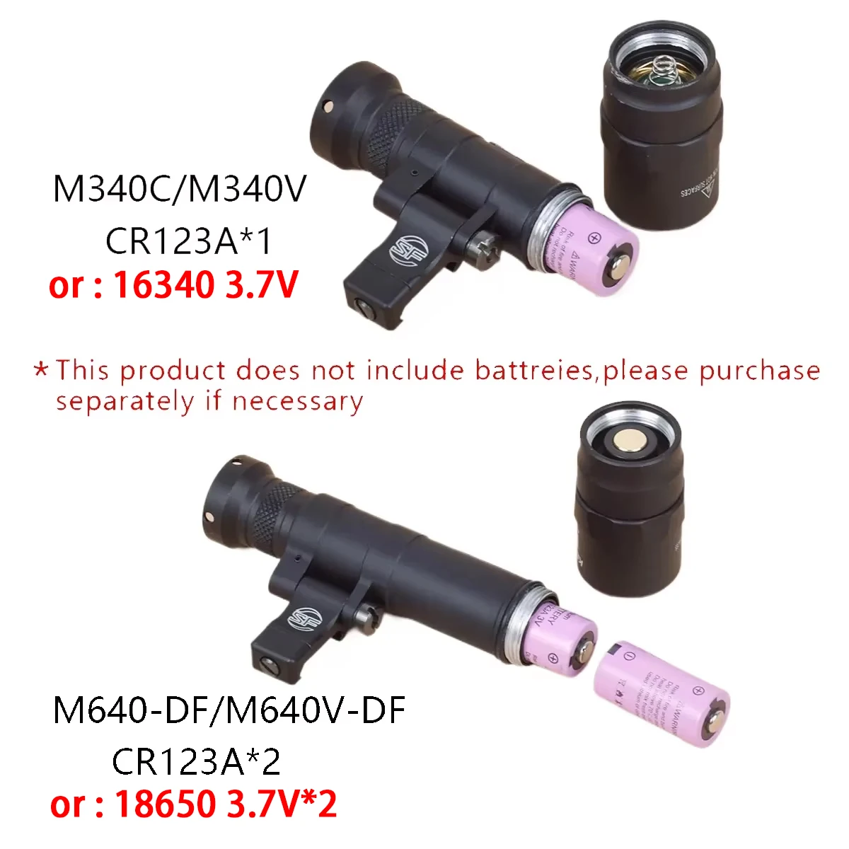 Surefire M340 M640 DF Flashlight M340V M640V Strobe No IR 20mm Rail Keymod M/K Mount Tactical Hunting Airsoft Led Scout Light view 4