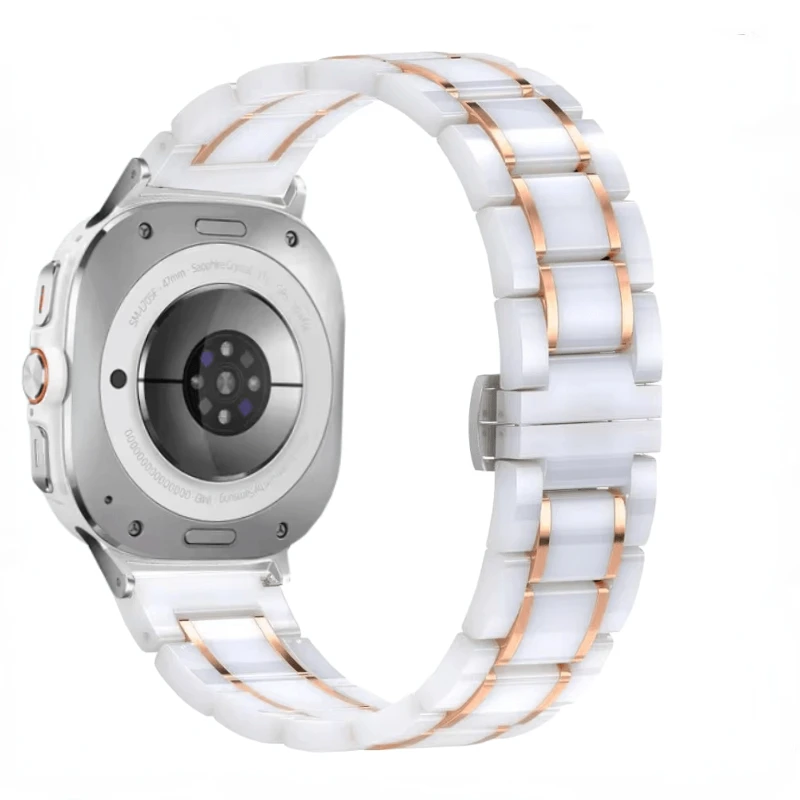 サムスンギャラクシーウォッチ用のセラミックとメタルバンド、スポーツリストバンド、交換用ベルト、ウルトラ、47mm