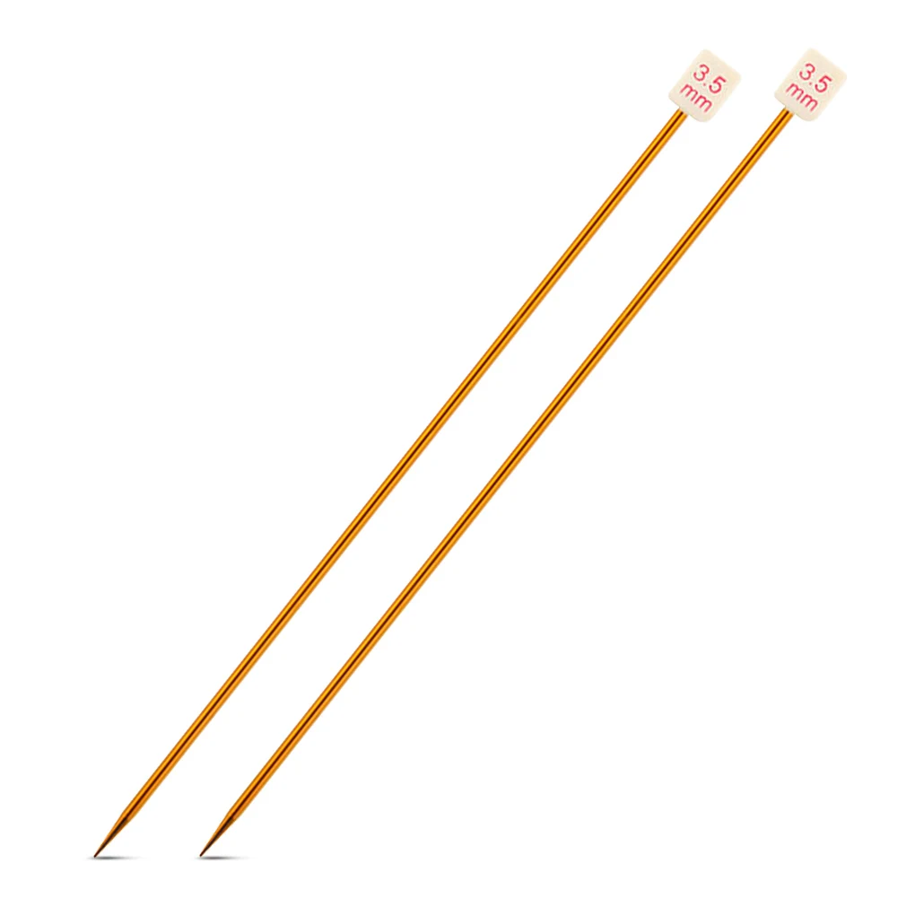 Color Random Single Pointed Straight Knitting Needles Sweater Portable Weaving Needle Home Supplies 13.78 Inch