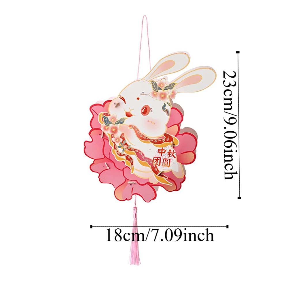 DIY 材料バッグ子供のウサギのランタン中国風の鯉魚中秋節ランプ発光円形