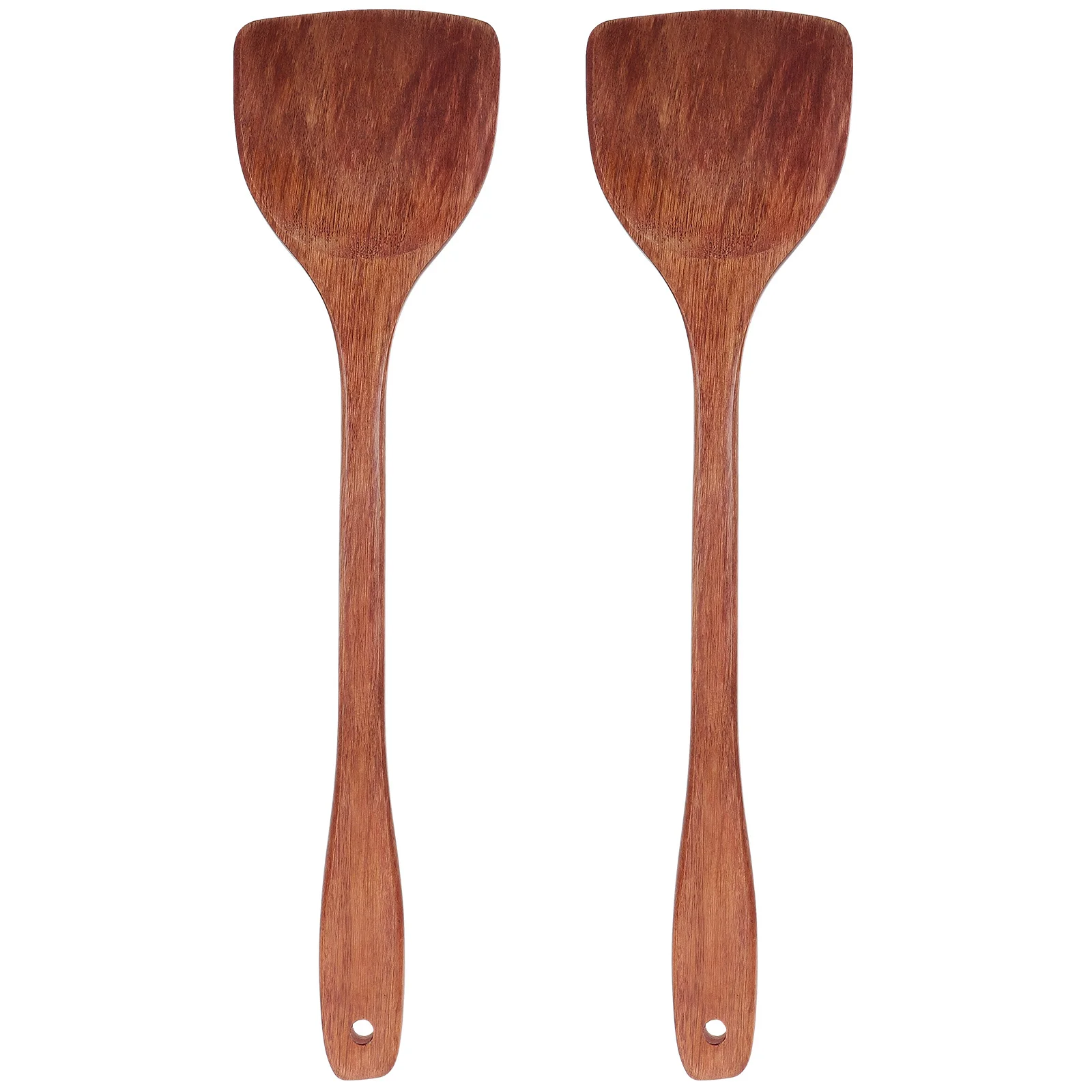 

2Pcs Kitchen Cooking Spatulas Wooden Heat-Resistant Long Handle Non-Stick Wooden Kitchen Utensil Heat-Resistant Spatula