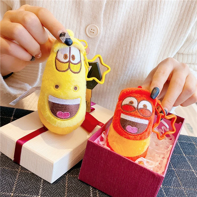 comic keychain Anime Fun Insect Slug Keychain Creative Larva Plush Toys Cartoon Candice Guo Stuffed Doll for Girl Kid Baby