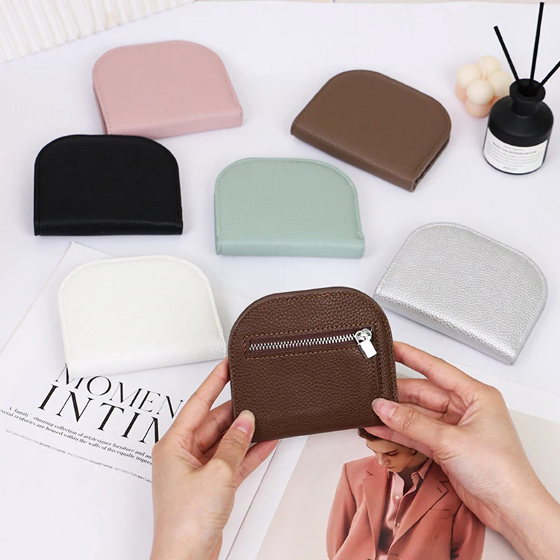 

5 шт. кошельки из искусственной кожи, простой многофункциональный держатель для карт в форме полумесяца с короткой застежкой