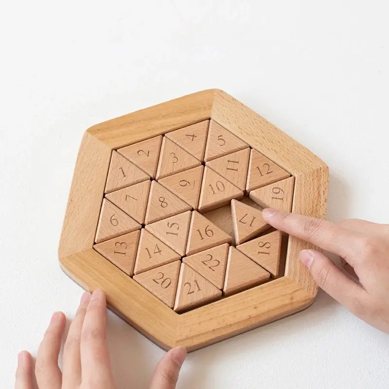 

Wooden Hexagon Klotski Puzzle Hexagonal Puzzles Intelligence Toys For Kids Thinking Game Brain Teaser Toys