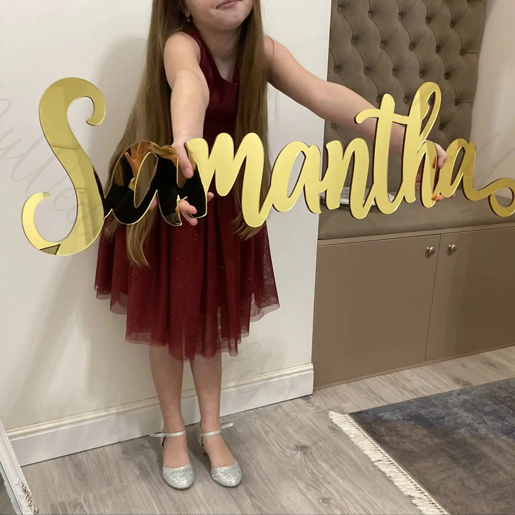 Personalized Name Sign Nursery Letters Wooden Acrylic Welcome Wedding Birthday Party Decoration Custom Baby Crib Name Sign