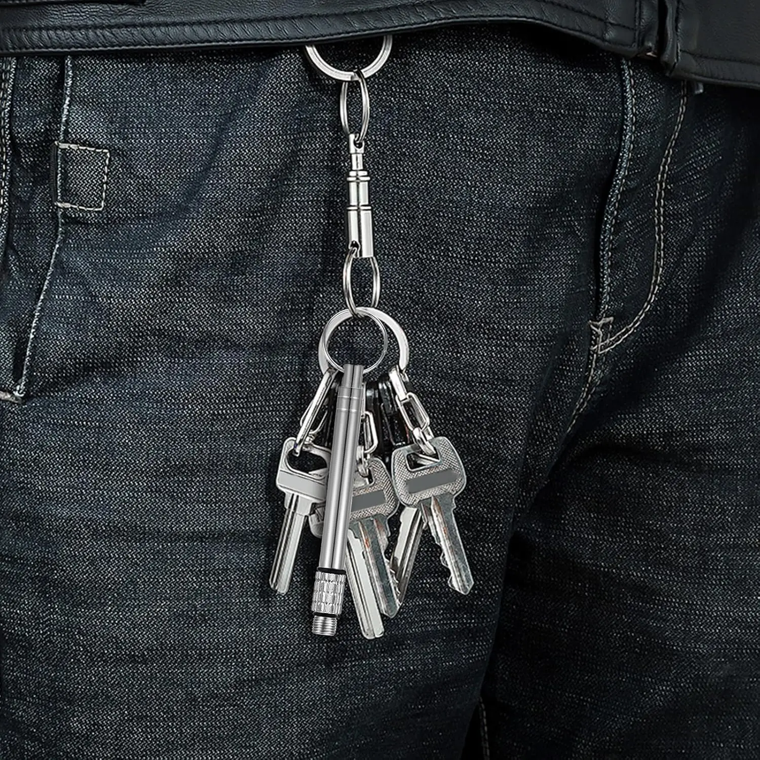 Portable Mini Toothpick, Reusable Toothpick, Stainless Steel Keychain Metal Toothpick for Picnics, Camping, and Travel