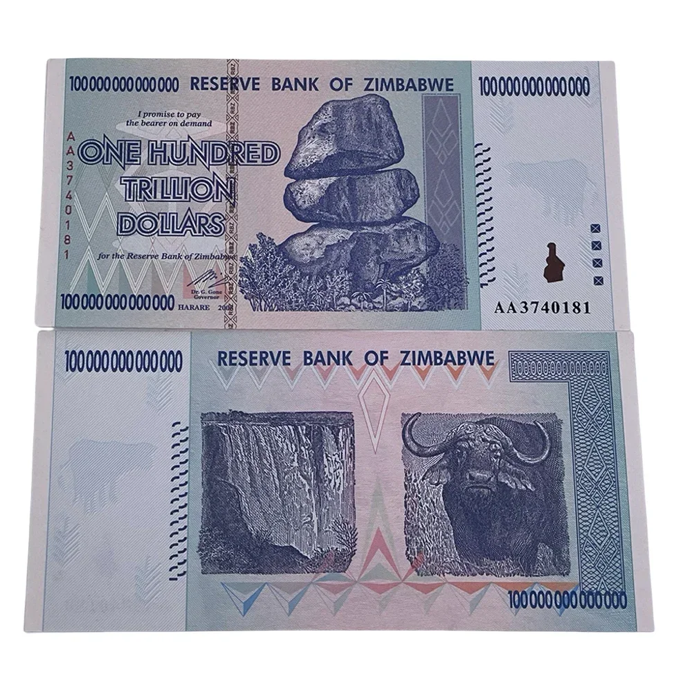 NEW 23 Designs 100 Trillion Zimbabwe Gold Banknote  QUANTILLION YOTTALILION DOLLARS paper Zimbabwe Animals Banknote for Gifts