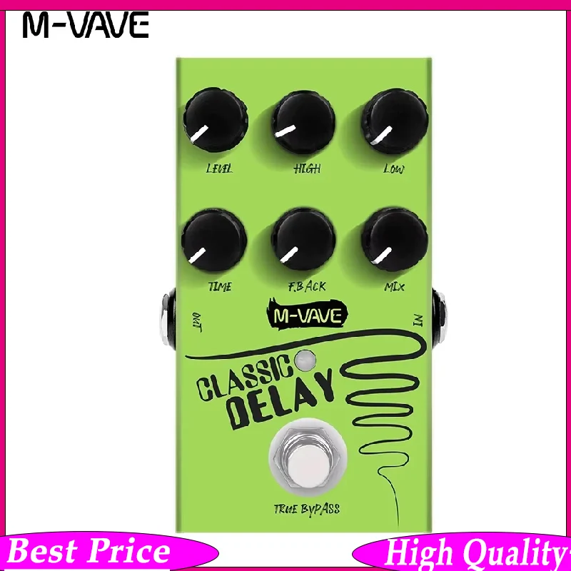 

M-VAVE CLASS SOLO DELAY: Аналоговый дилэй-эффект с чистой схемой, время задержки 600 мс, педаль эффектов для электрогитары и бас-гитары