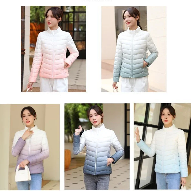 Women Down Jacket Ultra-light Thin 90% White Duck Down Jacket 2024 Autumn Winter Lady Slim Short Warm Coat Women Outerwear