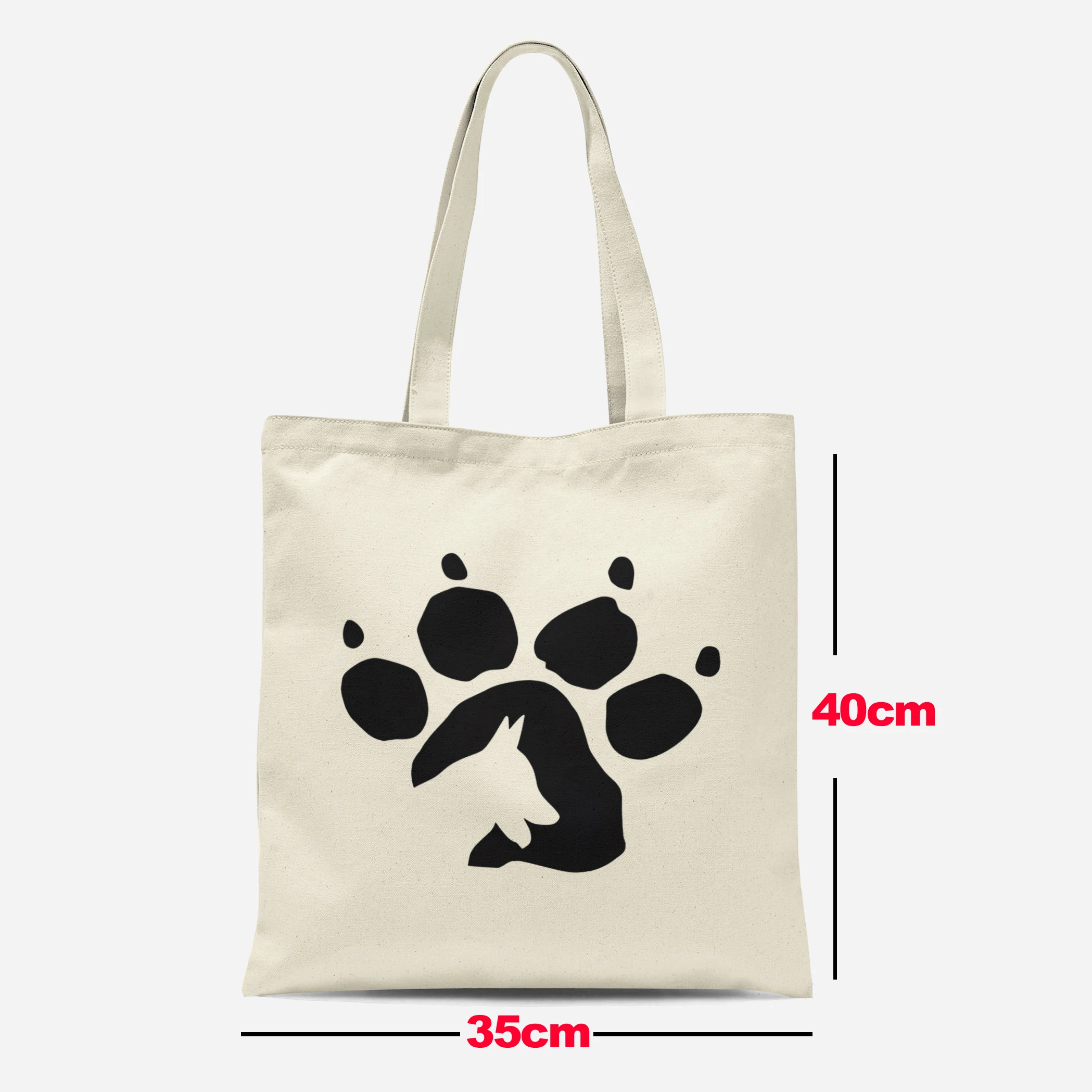 Animal Claw Fun Canvas Handbag Women's Love Book Shopping Bag Retro Teacher Reusable Women's Shoulder Bag