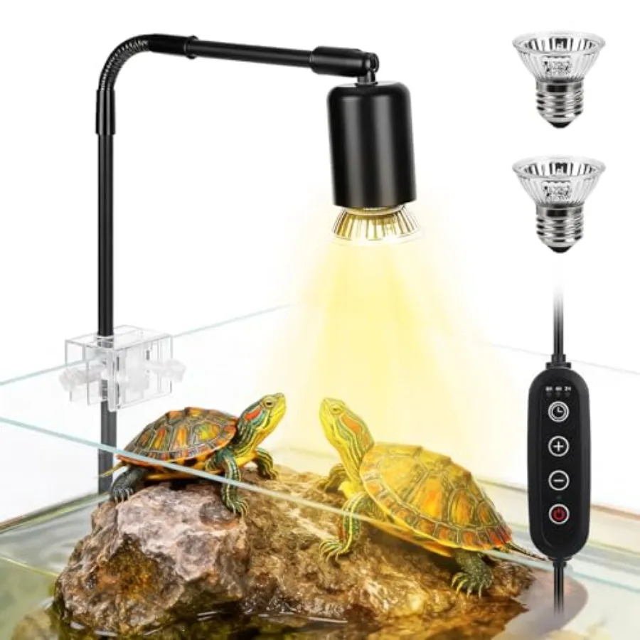 

【Spot goods】Reptile Heat Lamp 360° Rotatable UVA/UVB Light Lamp with 2 Pack Basking Bulbs 25W + 35W Suitable for Bearded Dragon