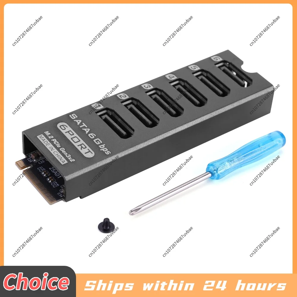 PCIe 3.0 to 6-Port SATA 6Gbps Expansion Card ASM1166 NAS HDD SSD Controller Support PM Port Multiplier Aluminum Alloy